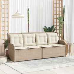 Banc, 2 places, polyrotin, beige et blanc cr&egrave;me, pour le salon