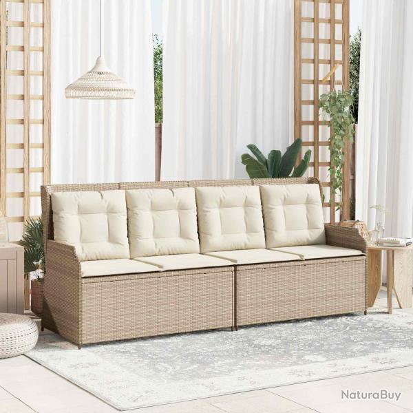Banc, 2 places, polyrotin, beige et blanc cr�me, pour le salon