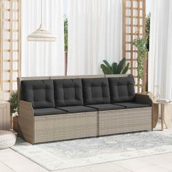 Banc de avec coussin Gris clair polyrotin