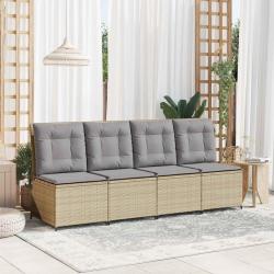 Canap&eacute; de avec coussin Beige et gris polyrotin