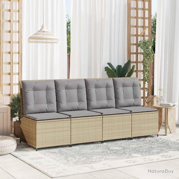 Canap� de avec coussin Beige et gris polyrotin