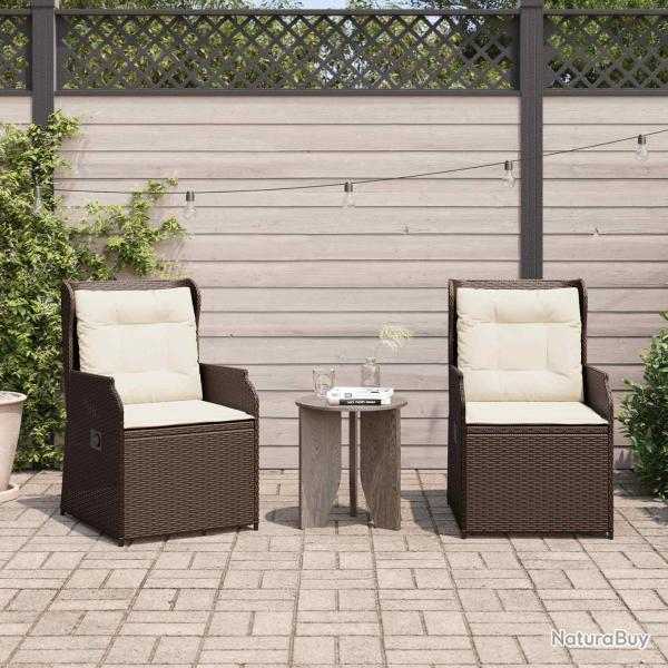 Banc de 2 pcs Marron polyrotin