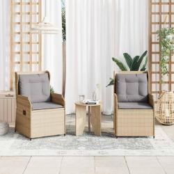 Banc de 2 pcs Beige polyrotin