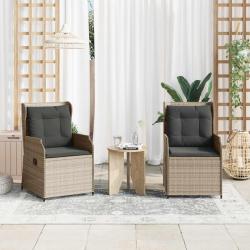 Banc de 2 pcs Gris clair polyrotin