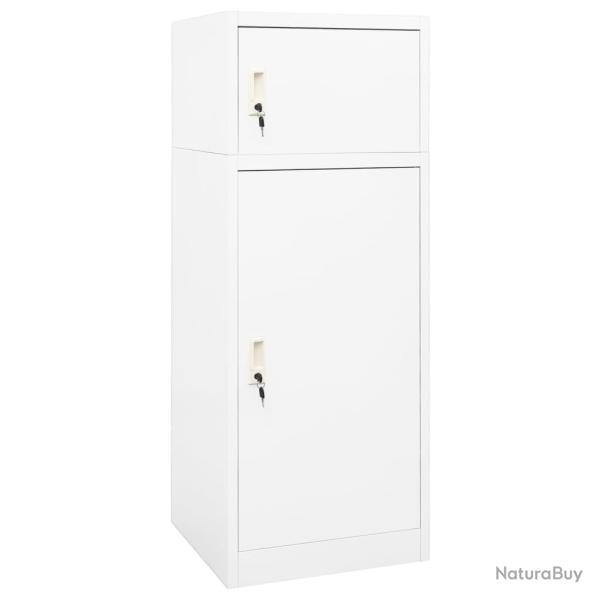 Armoire � selles Blanc 53x53x140 cm Acier