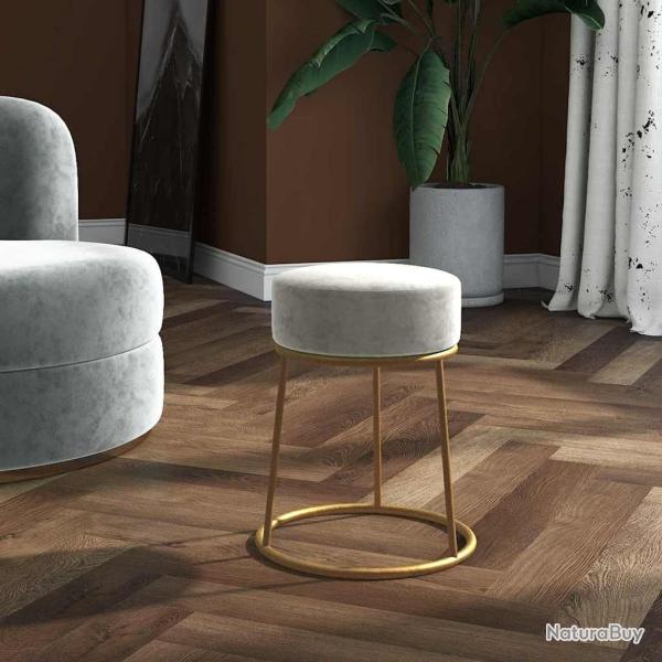 Tabouret rond Gris clair Velours