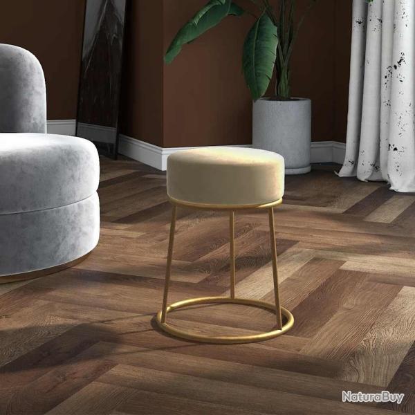 Tabouret rond Gris fonc� Velours