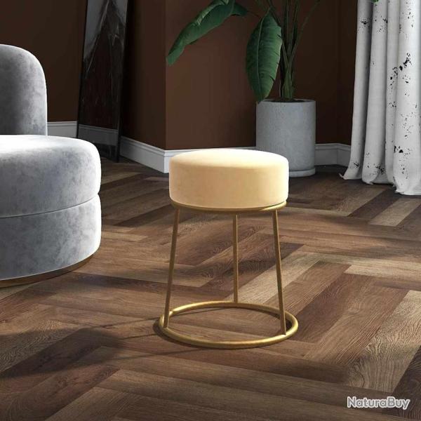 Tabouret rond Abricot Velours