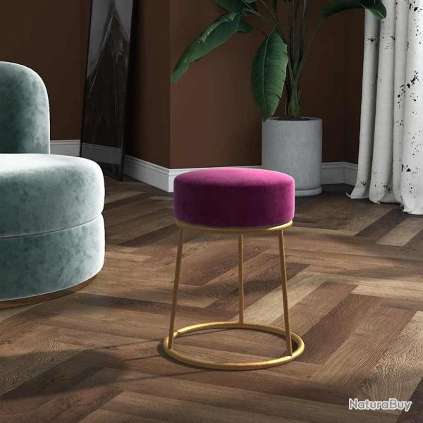 Tabouret rond Violet Velours