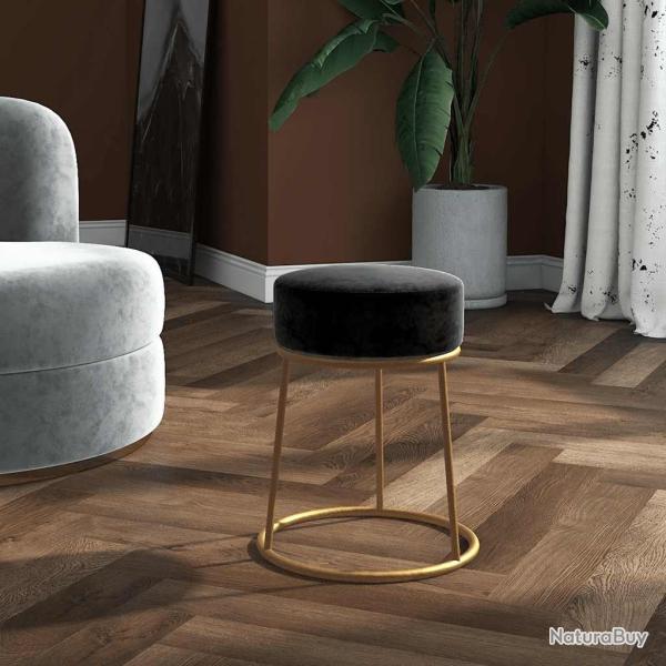 Tabouret rond Noir Velours