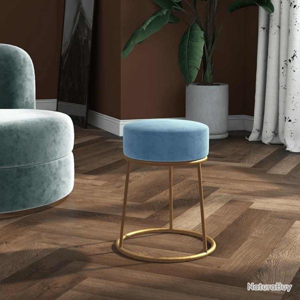 Tabouret rond Bleu clair Velours