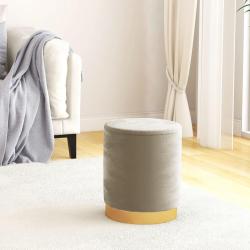 Tabouret de rangement rond Gris fonc&eacute; Velours 31 x 37 cm