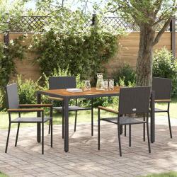 Chaises empilables de 4 pcs Noir et Marron