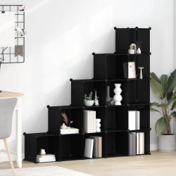 Cubes de rangement 15 pcs Noir PP