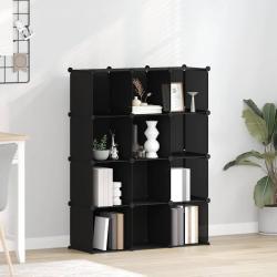 Cubes de rangement 12 pcs Noir PP