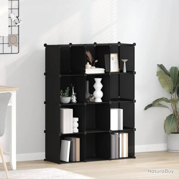 Cubes de rangement 12 pcs Noir PP