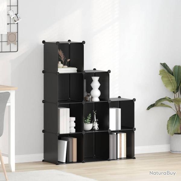 Cubes de rangement 9 pcs Noir PP
