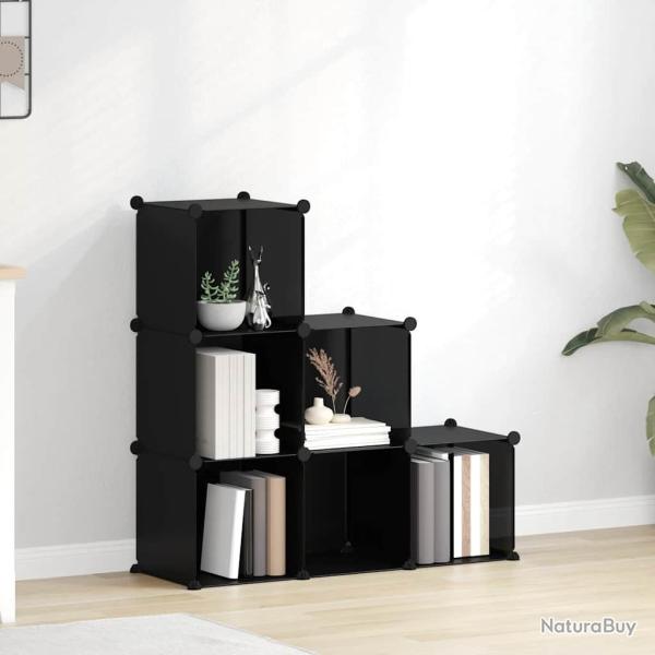 Cubes de rangement 6 pcs Noir PP