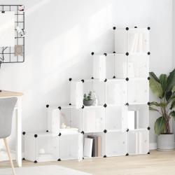 Organiseur de rangement en cube avec 15 cubes et portes en PP transparent