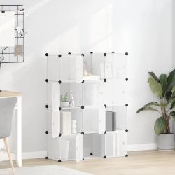 Organiseur de rangement en cube avec 12 cubes et portes en PP transparent