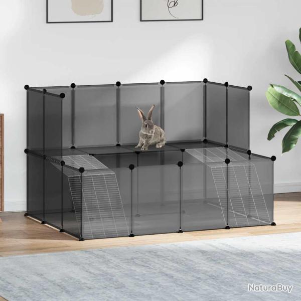 Cage pour petits animaux Noir 143x107x93 cm PP et Acier