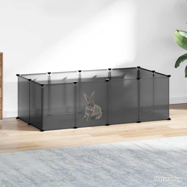 Cage pour petits animaux Noir 144x74x46,5 cm PP et Acier
