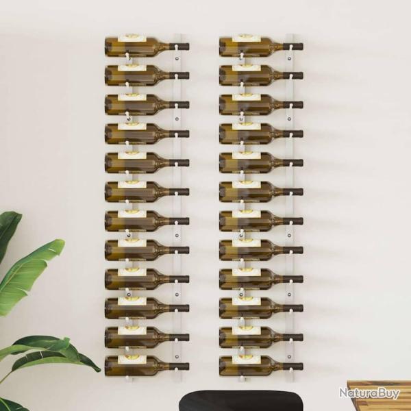 Casier � vin mural pour 12 bouteilles 2 pcs Blanc Fer