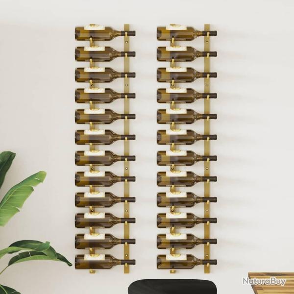 Casier � vin mural pour 12 bouteilles 2 pcs Dor� Fer