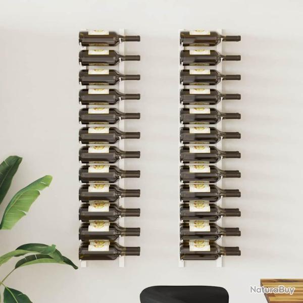 Casier � vin mural pour 24 bouteilles 2 pcs Blanc Fer