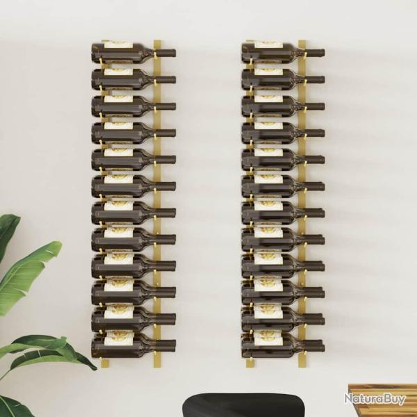 Casier � vin mural pour 24 bouteilles 2 pcs Dor� Fer