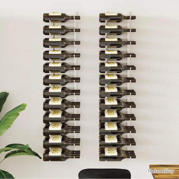 Casier � vin mural pour 36 bouteilles 2 pcs Blanc Fer