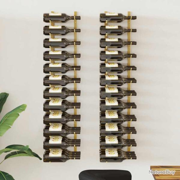Casier � vin mural pour 36 bouteilles 2 pcs Dor� Fer