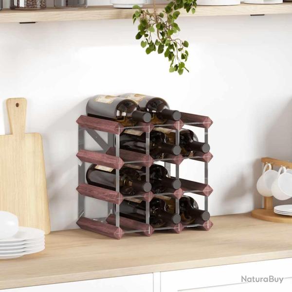 Casier � bouteilles pour 12 bouteilles Marron Bois pin solide