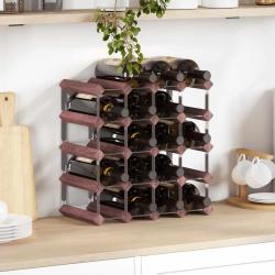 Casier &agrave; bouteilles pour 20 bouteilles Marron Bois pin solide