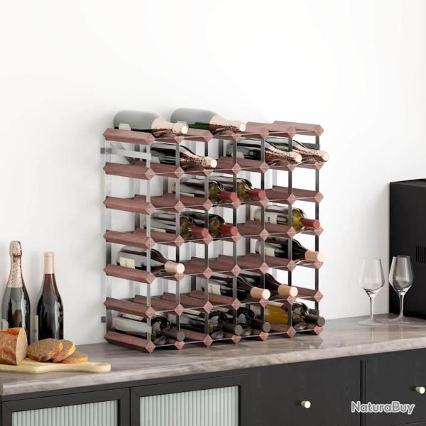 Casier � bouteilles pour 42 bouteilles Marron Bois pin solide