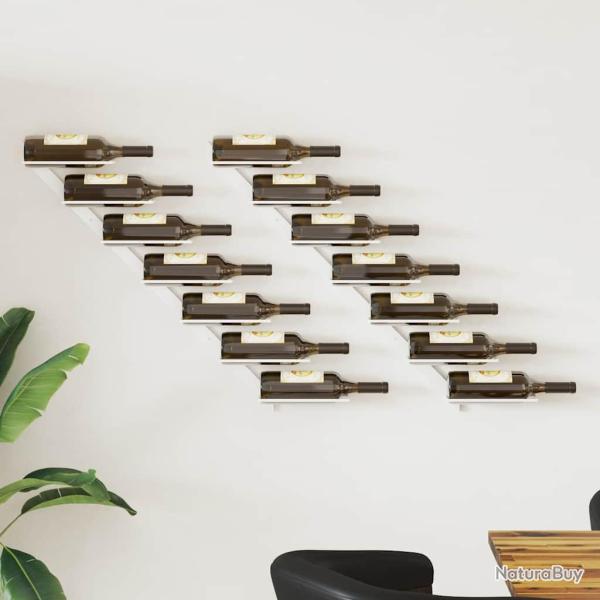 Casier � vin mural pour 7 bouteilles 2 pcs Blanc M�tal