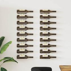 Casier &agrave; vin mural pour 9 bouteilles 2 pcs Blanc Fer