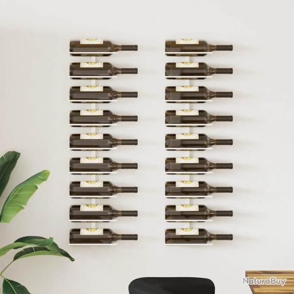 Casier � vin mural pour 9 bouteilles 2 pcs Blanc Fer