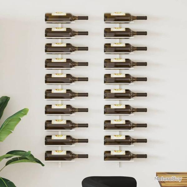 Casier � vin mural pour 10 bouteilles 2 pcs Blanc M�tal