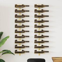 Casier &agrave; vin mural pour 10 bouteilles 2 pcs Dor&eacute; M&eacute;tal