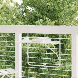 Table de balcon Blanc 60x40 cm Acier