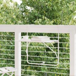Table de balcon blanche en acier, 60 &times; 40 cm