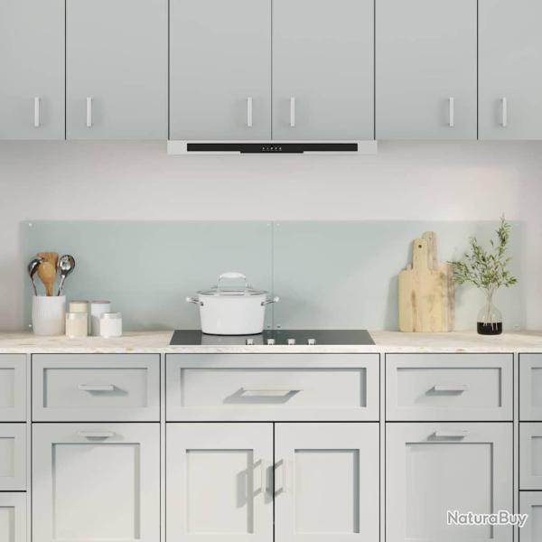 Cr�dence de cuisine 2 pcs Blanc 90 x 40 cm verre tremp�