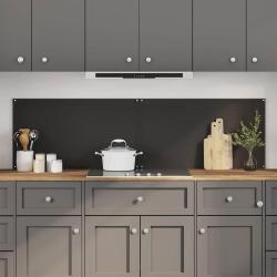 Cr&eacute;dence de cuisine 2 pcs Noir 90 x 50 cm verre tremp&eacute;