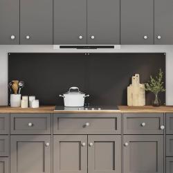 Cr&eacute;dence de cuisine 2 pcs Noir 90 x 60 cm verre tremp&eacute;