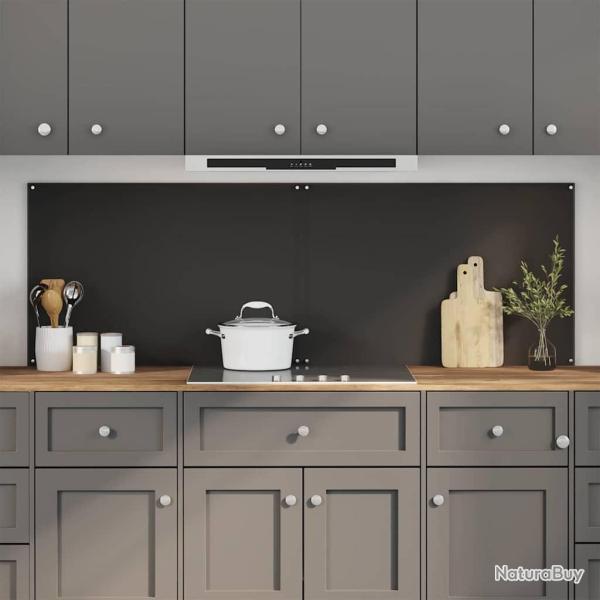 Cr�dence de cuisine 2 pcs Noir 90 x 60 cm verre tremp�