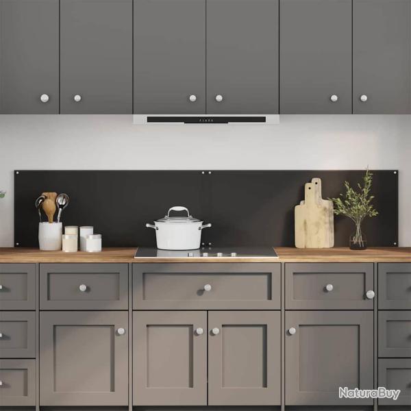 Cr�dence de cuisine 2 pcs Noir 100 x 40 cm verre tremp�