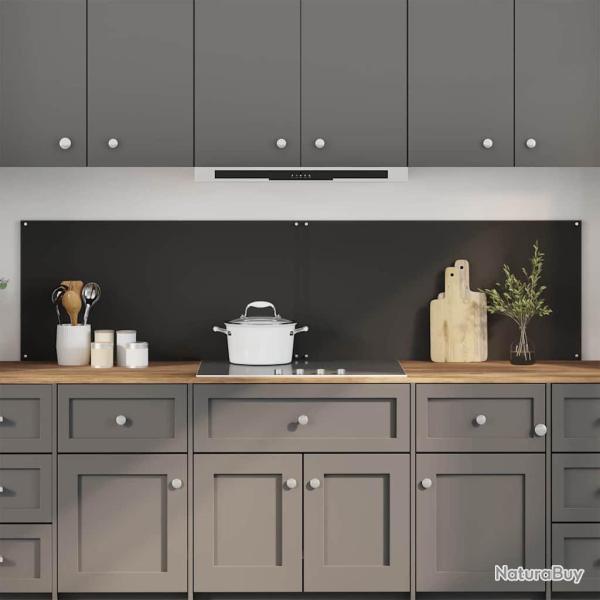 Cr�dence de cuisine 2 pcs Noir 100 x 50 cm verre tremp�