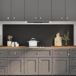 Cr&eacute;dence de cuisine 2 pcs Noir 100 x 60 cm verre tremp&eacute;
