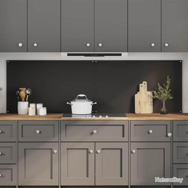 Cr�dence de cuisine 2 pcs Noir 100 x 60 cm verre tremp�